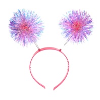 Ободок карнавальный "Помпоны" 11см