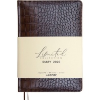 Ежедневник дат. 2026г А5 deVENTE Belcanto 336стр.,коричневый, тв.обложка, кожзам, ляссе
