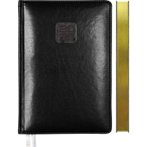 Ежедневник дат. 2026г А5 deVENTE Bravo 336стр.,черный, тв.обл.,кожзам.,золотой срез