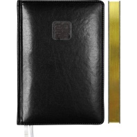 Ежедневник дат. 2026г А5 deVENTE Bravo 336стр.,черный, тв.обл.,кожзам.,золотой срез