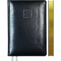 Ежедневник дат. 2026г В6 deVENTE Bravo 336стр.,синий ,тв.обл.,кожзам.,ляссе,70г/м2,золот.срез