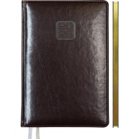 Еженедельник дат. 2026г. А4 64л., тв.обложка, кожзам Bravo бордовый, ляссе, золотой срез