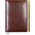 Еженедельник дат. 2026г. А4 64л., тв.обложка, кожзам Bravo коричневый, ляссе, золотой срез