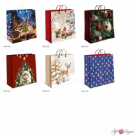 Пакет 30*30см (140мк) с пластиковой ручкой "Новый год" ассорти