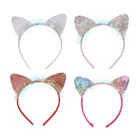 Ободок карнавальный "Ушки" светится, 11см