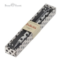 Ручка в футляре "Felicita. Black & White. Горошек" шарик., 0,7мм, металл., синие чернила