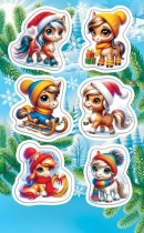 Наклейки новогодние "Символ года" 15*9см