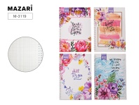 Блокнот А5 7БЦ гребень  58л "Цветы" кл., 4 диз.