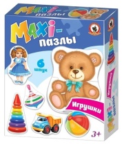 Пазлы МАКСИ 6 картинок "Игрушки"