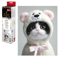 Мозаика алмазная по номерам на холсте (в рулоне) 20*25см "Котенок в худи"