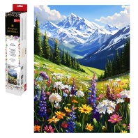 Мозаика алмазная по номерам на холсте (в рулоне) 30*40см "Альпийские луга"