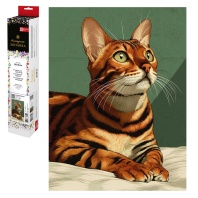 Мозаика алмазная по номерам на холсте (в рулоне) 30*40см "Бенгальский кот"