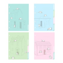 Разделители для тетрадей на кольцах А5 4л. Альт "Довольные коты"