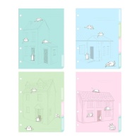 Разделители для тетрадей на кольцах А5 4л. Альт "Довольные коты"