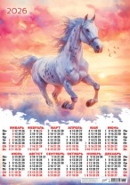 Календарь ЛИСТОВОЙ 594*420мм, А2 Символ года, на 2026 год