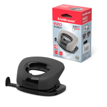 Дырокол ErichKrause R20 Classic, Soft touch, до 15 листов, черный (в коробке по 1 шт.)