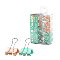 Зажимы для бумаг ErichKrause Pastel Bloom, 19 мм, ассорти  (в пэт-боксе по 10 шт.)