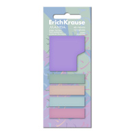 Клейкие закладки бумажные ErichKrause Manga, 4X45X12 мм, 1X45X45 мм, 100 листов, 5 цветов