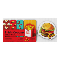 Клейкие закладки пластиковые ErichKrause Cheat Meal,15х50 мм, 30х50 мм, 45х45 мм, 100 листов, ассорт
