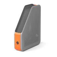 Подставка для бумаг вертикальная пластиковая ErichKrause Forte, Classic, 75мм, серая с оранж. встав