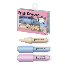 Набор из 3 текстмаркеров ErichKrause Visioline V-23 Flex Yummy, с гибким наконечником, цвет чернил а