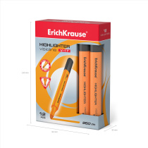 Текстмаркер ErichKrause Visioline V-17 Neon, цвет чернил оранжевый (в коробке по 12 шт.)