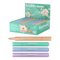 Текстмаркер ErichKrause Visioline V-17 Pastel Bloom, цвет чернил ассорти (в коробке-дисплее по 24 шт