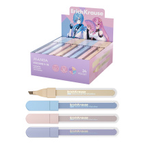 Текстмаркер ErichKrause Visioline V-18 Manga, цвет чернил: фиолетовый, розовый, бежевый, голубой (в