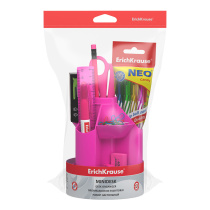 Набор настольный вращающийся пластиковый ErichKrause Mini Desk, Neon Solid, розовый