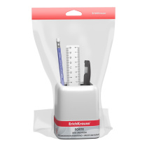 Набор настольный пластиковый ErichKrause Forte, Classic, белый с черной вставкой