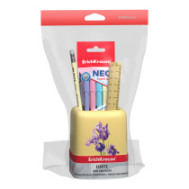 Набор настольный пластиковый ErichKrause Forte, Iris, желтый с фиолетовой вставкой