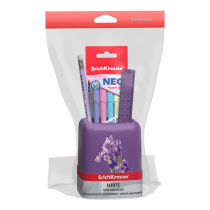 Набор настольный пластиковый ErichKrause Forte, Iris, фиолетовый с желтой вставкой