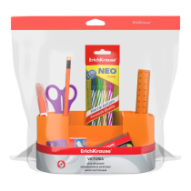 Набор настольный пластиковый ErichKrause Victoria, Neon Solid, оранжевый