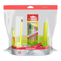 Набор настольный пластиковый ErichKrause Victoria, Neon, желтый