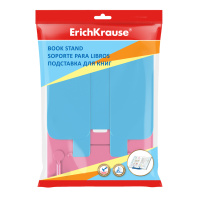Подставка для книг пластиковая ErichKrause Bubble Gum, розовая с голубым держателем