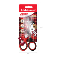 Ножницы ErichKrause Junior Decor Cute Dog с принтом на лезвиях, 13см (в блистере по 1 шт.)