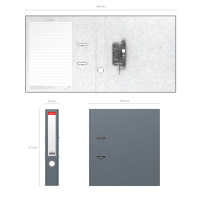 Папка-регистратор с арочным механизмом разборная ErichKrause, Granite, А4, 50 мм, серый