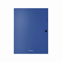 Папка на кнопке пластиковая ErichKrause Matt Classic, с 3 клапанами, 8мм, A4, синий (в пакете по 4 ш