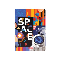 Папка с боковым зажимом пластиковая ErichKrause Cosmonaut, A4 (в пакете по 4 шт.)