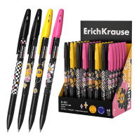 Ручка шариковая ErichKrause R-301 Stick Positive Vibe 0.7, цвет чернил синий (в коробке-дисплее по 4