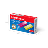 Скобы 24/6 ErichKrause цветные (коробка 1000 шт.)