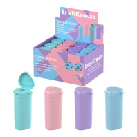 Точилка пластиковая ErichKrause ClickUp Maxi, Pastel, с контейнером, ассорти (в коробке-дисплее по 1