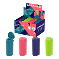 Точилка пластиковая ErichKrause ClickUp Maxi, Reef, с контейнером, ассорти (в коробке-дисплее по 12