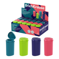 Точилка пластиковая ErichKrause ClickUp, Reef, с контейнером, ассорти (в коробке-дисплее по 24 шт)