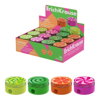 Точилка пластиковая ErichKrause Universe, Neon Lollipops, с контейнером, ассорти (в коробке-дисплее