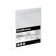 Бумага для черчения в пластиковой папке ErichKrause, Art, А4, 10 листов, вертикальная рамка