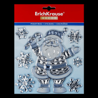 Набор наклеек ErichKrause Decor Дед Мороз Кристалл 18х23см