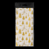 Набор ErichKrause Decor 4 листа упаковочной бумаги тишью Елочки золотые 50х70см