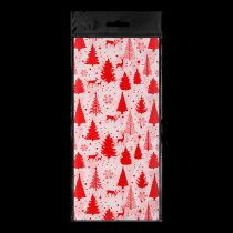 Набор ErichKrause Decor 4 листа упаковочной бумаги тишью Елочки красные 50х70см