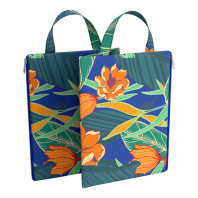 Папка текстильная на молнии, вертикальная ErichKrause с ручкой Exotic Flowers, A4